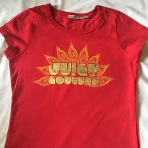 Juicy Couture Women’s Red Gold Tee Top size L
